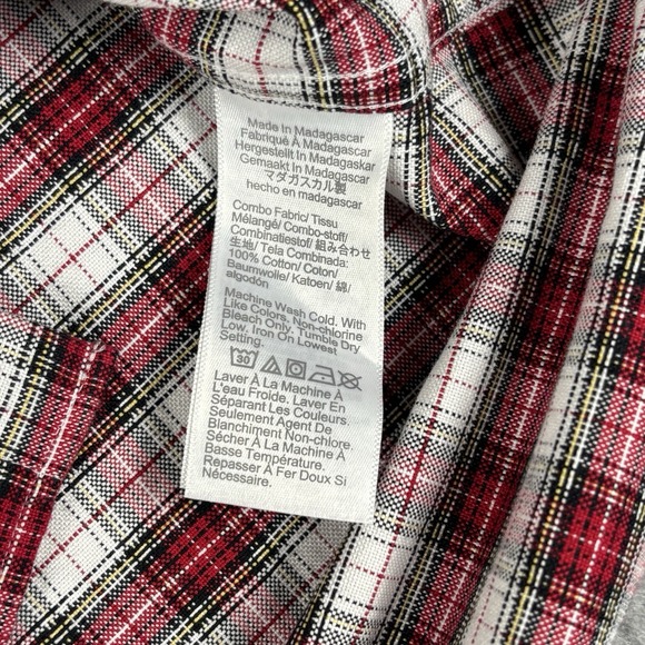 J Crew Oxford Button Down Shirt Men's L Red Plaid Long Sleeve - Picture 8 of 9